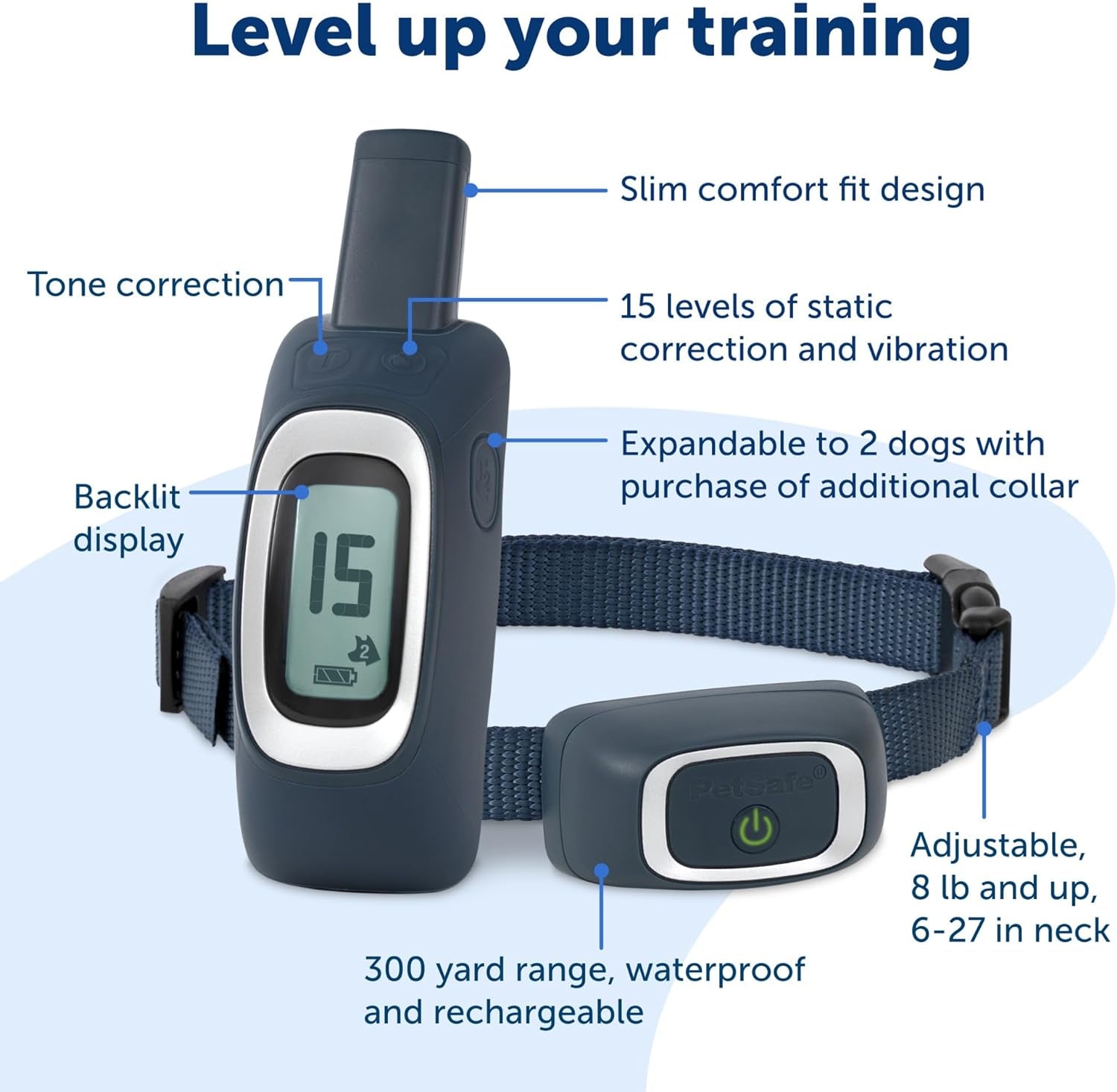 Petsafe 600 Yard Remote Training Collar Choose from Tone, Vibration, or 15 Levels of Static Stimulation Medium Range Option for Training off Leash Dogs Waterproof and Durable Rechargeable