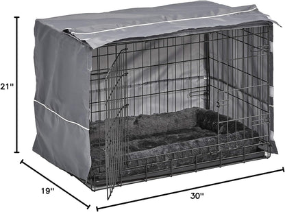 Midwest Homes for Pets Double Door Dog Crate Kit Includes One Two-Door Crate, Matching Gray Bed & Gray Crate Cover, 42-Inch Kit Ideal for Large Dog Breeds