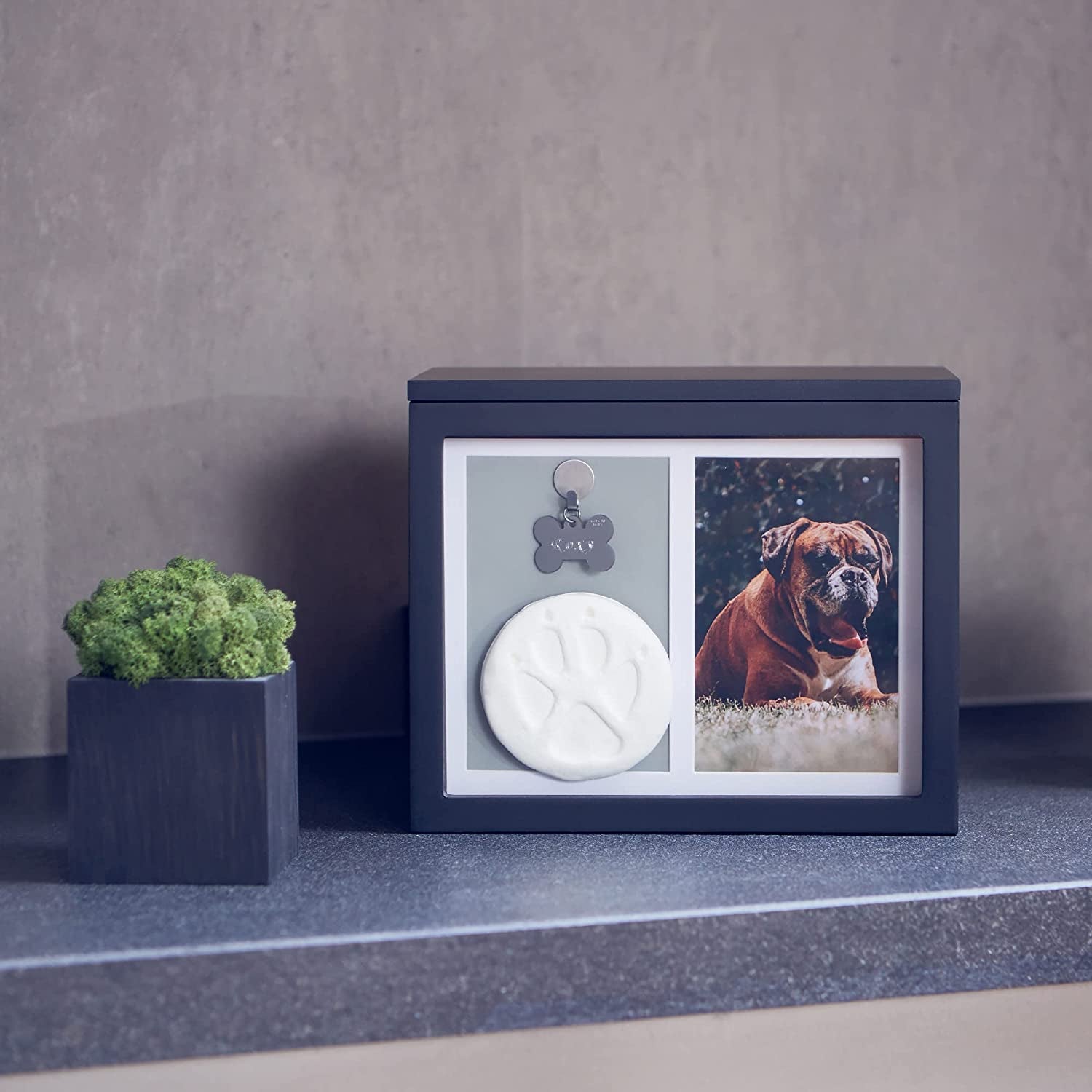 Pet Urns for Dogs Ashes Keepsake - Memorial Dog Urns for Ashes Personalized, Cat Urns for Ashes, Pet Urns for Dogs Ashes Small - Includes Pet Paw Print Kit, Picture Frame and Photo Book