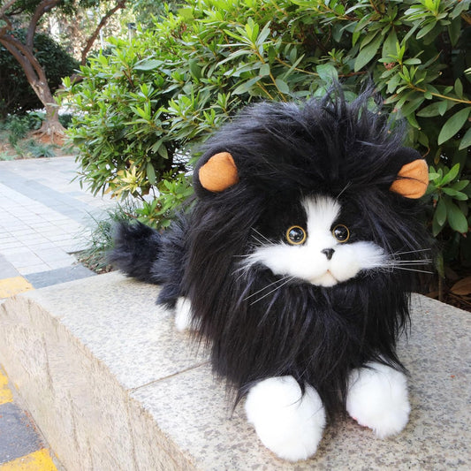 Lion Mane Wig for Cat,Cat Costume,Puppy Costume,Funny Pet Cat Costumes for Halloween Christmas, Funny Pet Clothing Accessories (Medium, Black & Light Brown)