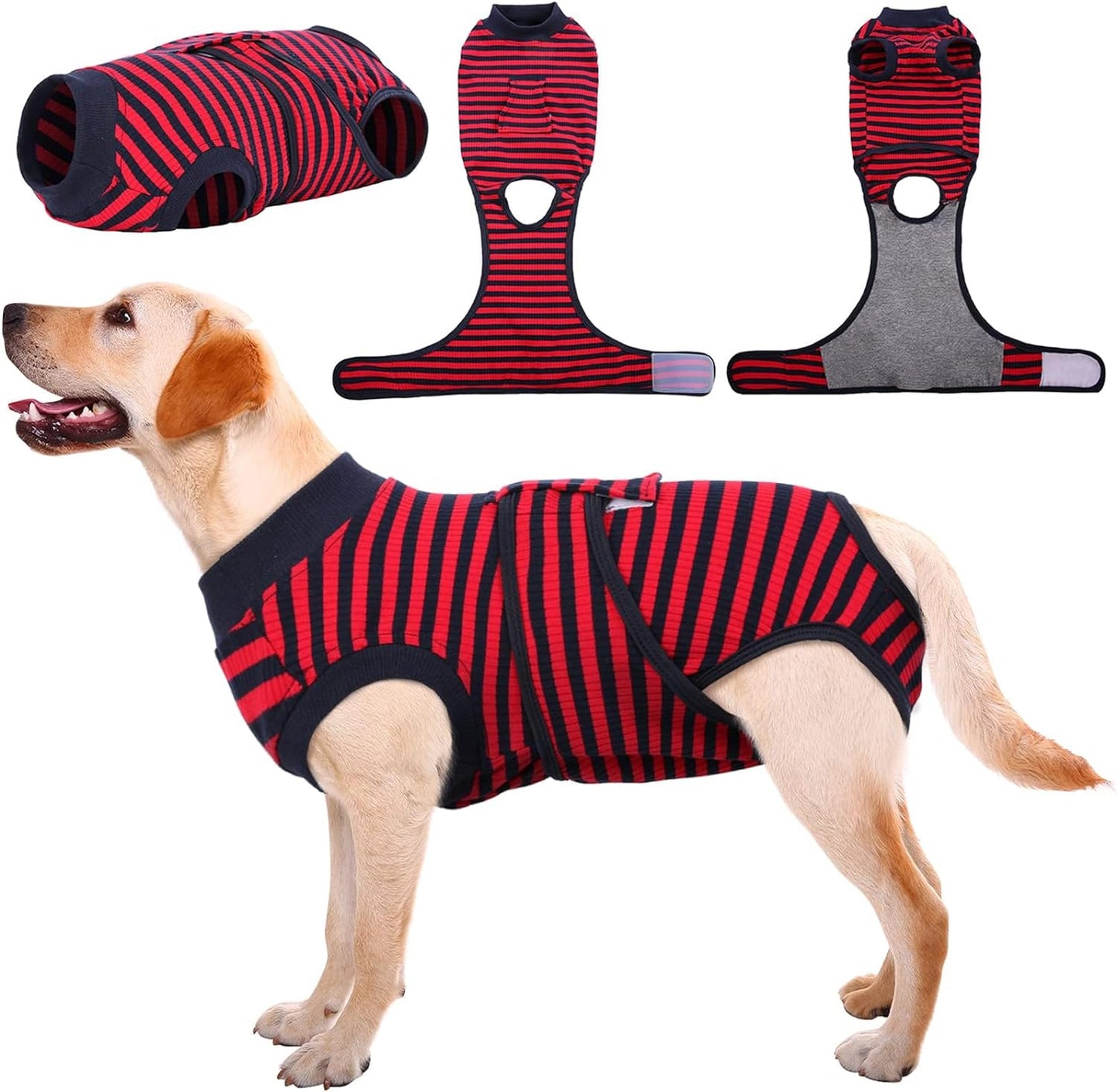 Kuoser Recovery Suit for Dogs Cats after Surgery, Professional Pet Recovery Shirt Dog Abdominal Wounds Bandages, Substitute E-Collar & Cone,Prevent Licking Dog Onesies Pet Surgery Recovery Suit