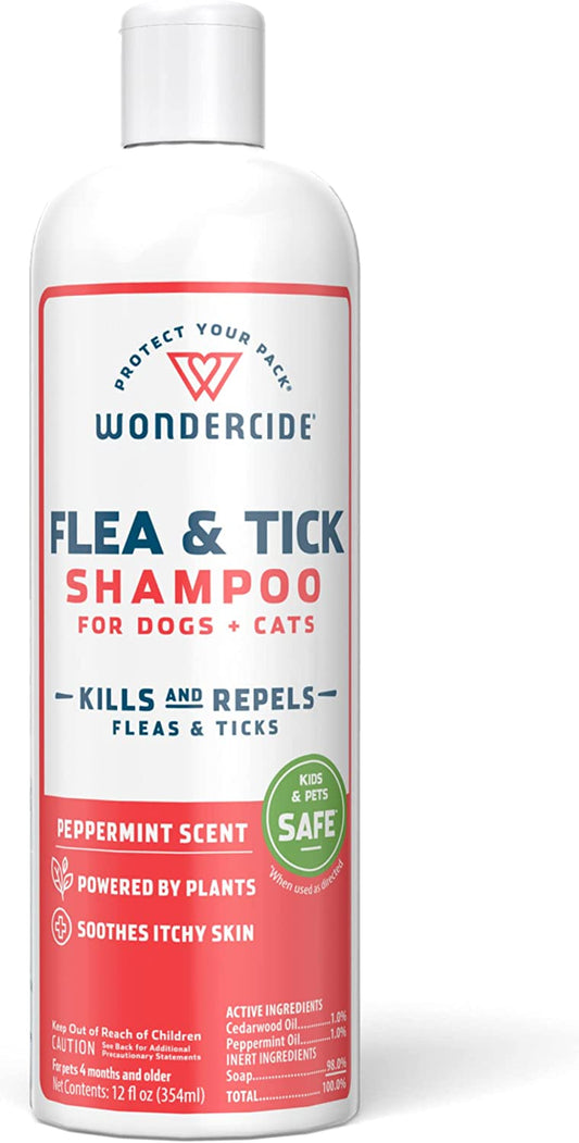 Wondercide - Flea & Tick Shampoo for Dogs and Cats - Flea and Tick Killer Treatment with Natural Essential Oils - for Pets over 4 Months - Powered by Plants - 12 Fl Oz