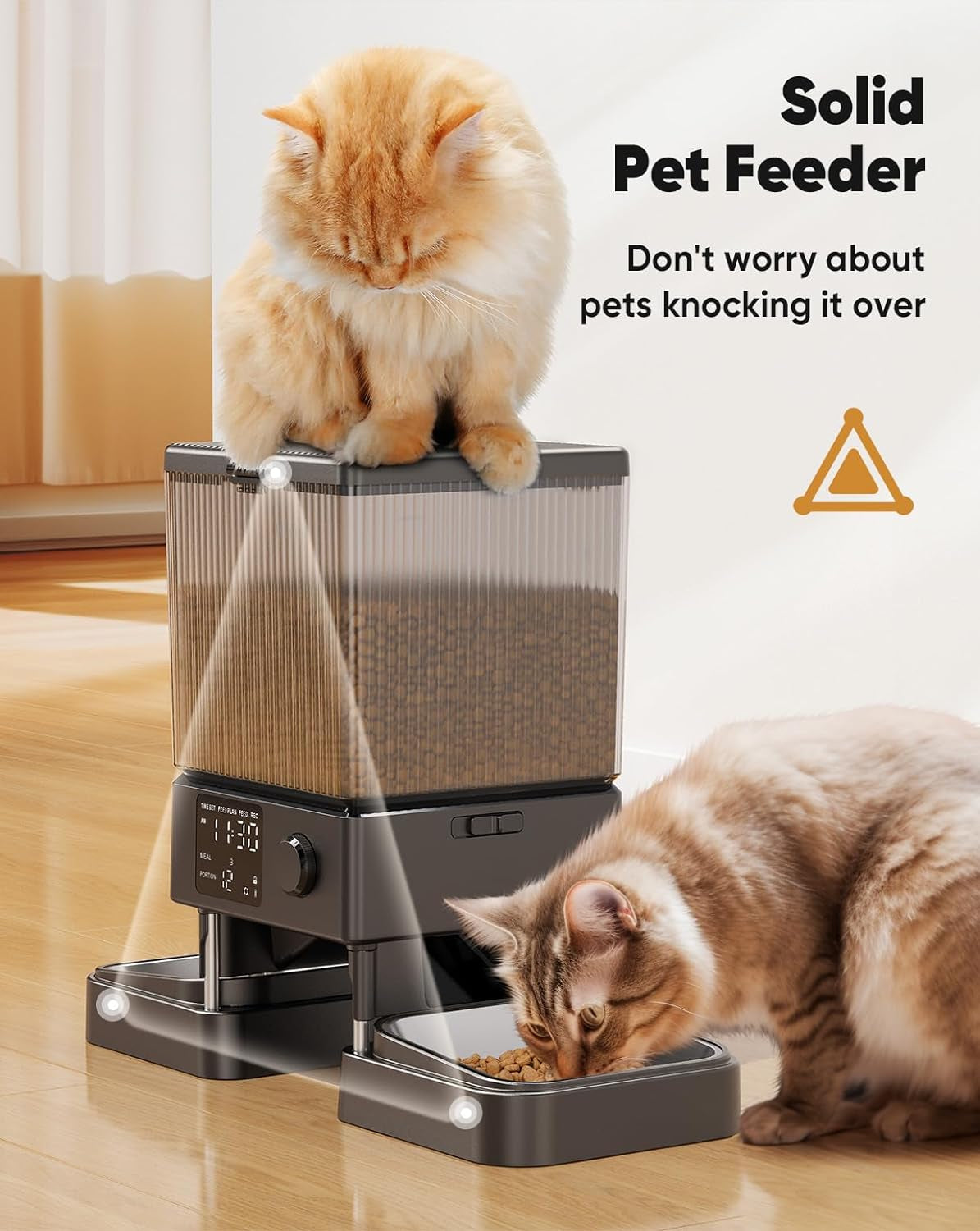 Oneisall Automatic Cat Feeder for 2 Cats, 20 Cups/5L Automatic Cat Food Dispenser for Small Pets Indoor, Timed Cat Feeder for Dry Food