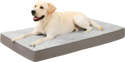 KSIIA Orthopedic Dog Bed Waterproof Dog Beds Large Sized Dog Deluxe Plush Washable Dog Bed with Egg Crate Foam & Removable Cover & Nonskid Bottom, 44 X 32 Inch, Gray