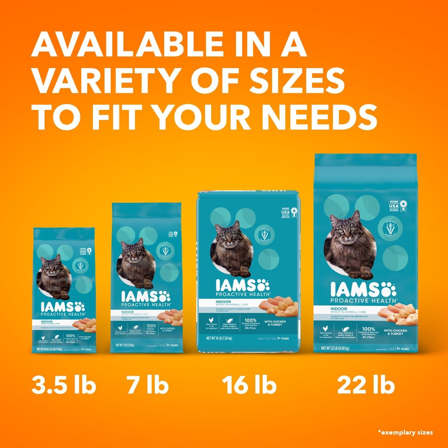 Iams Proactive Health Indoor Weight & Hairball Care Adult Dry Cat Food with Salmon, 16 Lb. Bag