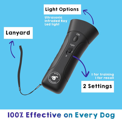 2023 Ultrasonic Dog Bark Deterrent & Behavior Corrector - Stop Barking, Jumping, Aggression without Yelling - Just Point & Press! Backed by Kevin Harrington from Shark Tank