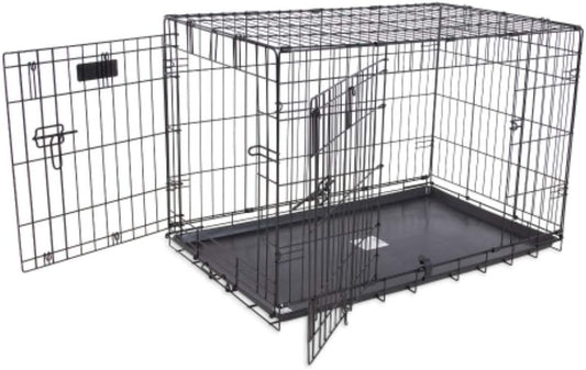 Precision Pet Products Two Door Provalue Wire Dog Crate, 24 Inch, for Pets 15-30 Lbs, with 5-Point Locking System