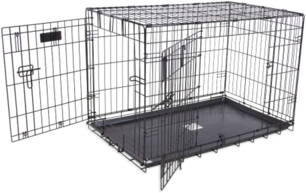 Precision Pet Products Two Door Provalue Wire Dog Crate, 30 Inch, for Pets 30-50 Lbs, with 5-Point Locking System