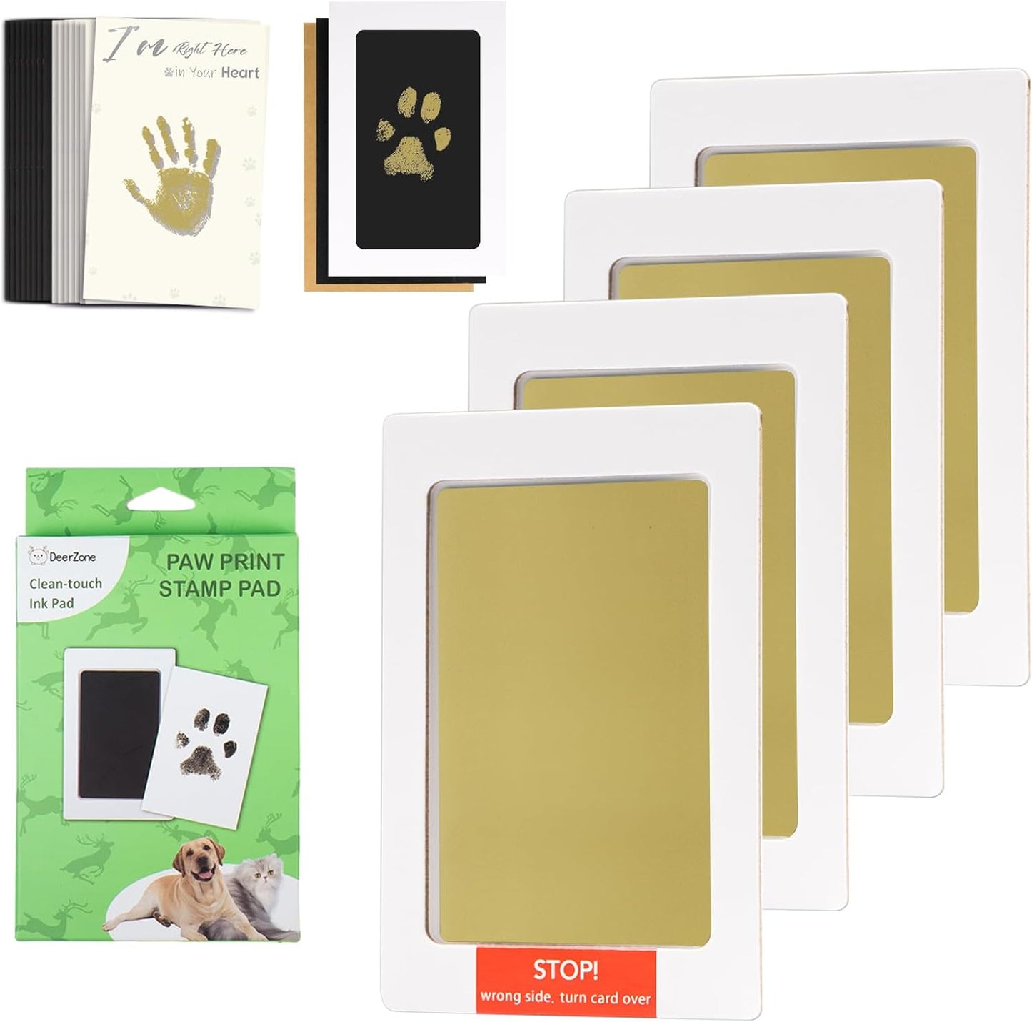 Inkless Paw Print Kit,Dog Paw Print Kit,Dog Nose Print Kit,Clean Touch Ink Pads and Imprint Cards,Pet Paw Print Impression Kit for Dogs Cats Footprint Keepsake