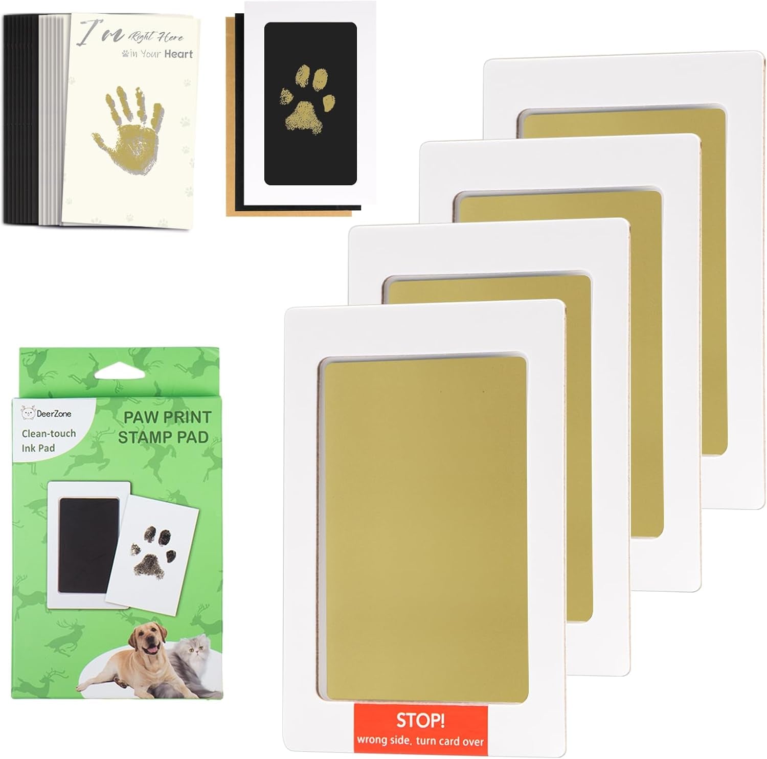 Inkless Paw Print Kit,Dog Paw Print Kit,Dog Nose Print Kit,Clean Touch Ink Pads and Imprint Cards,Pet Paw Print Impression Kit for Dogs Cats Footprint Keepsake