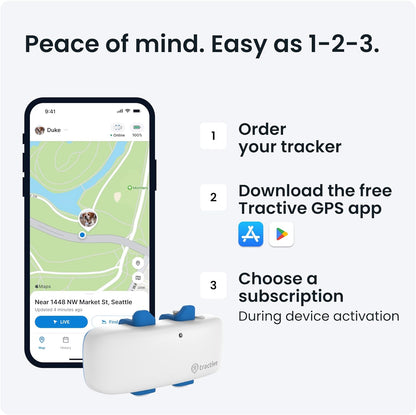 Tractive GPS Pet Tracker for Dogs - Waterproof, GPS Location & Smart Activity Tracker, Unlimited Range (Midnight Blue)