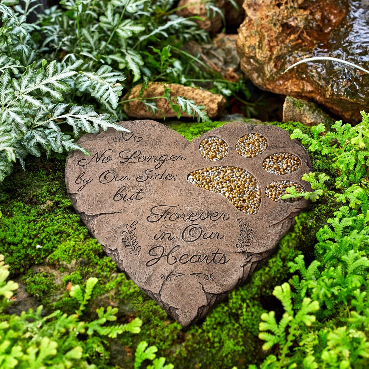 OBSI Dog Memorial Gifts for Loss of Dog Sympathy Gift - Rainbow Bridge Dog Memorial Stone for Remembrance Dog Passing Away Sympathy Gifts - Thoughtful Pet Loss Gifts - Gray