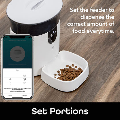 Geeni Smart Feeder, 4 Liter Automatic Pet Dog and Cat Feeder, Wi-Fi Control Compatible with Alexa and Google Home