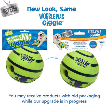 Wobble Wag Giggle Treat Ball- Interactive Dog Toy & Treat Dispenser, Fun Giggle Sounds When Rolled or Shaken, Great for Dogs Pets Know Best