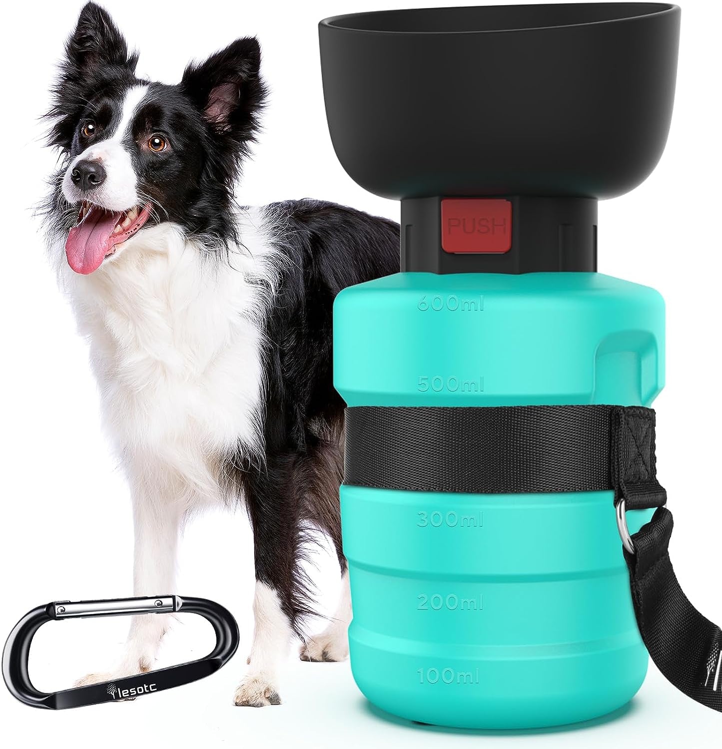 Lesotc Dog Water Bottle, Portable Dog Water Dispenser, Leak Proof Pet Water Bottle for Dogs, Dog Travel Water Bottle for Outdoor Walking, Hiking, Travel, BPA Free, Lightweight