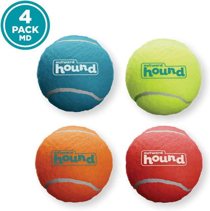 Outward Hound Squeaker Ballz Fetch Dog Toy, Large, 4 Count (Pack of 1)