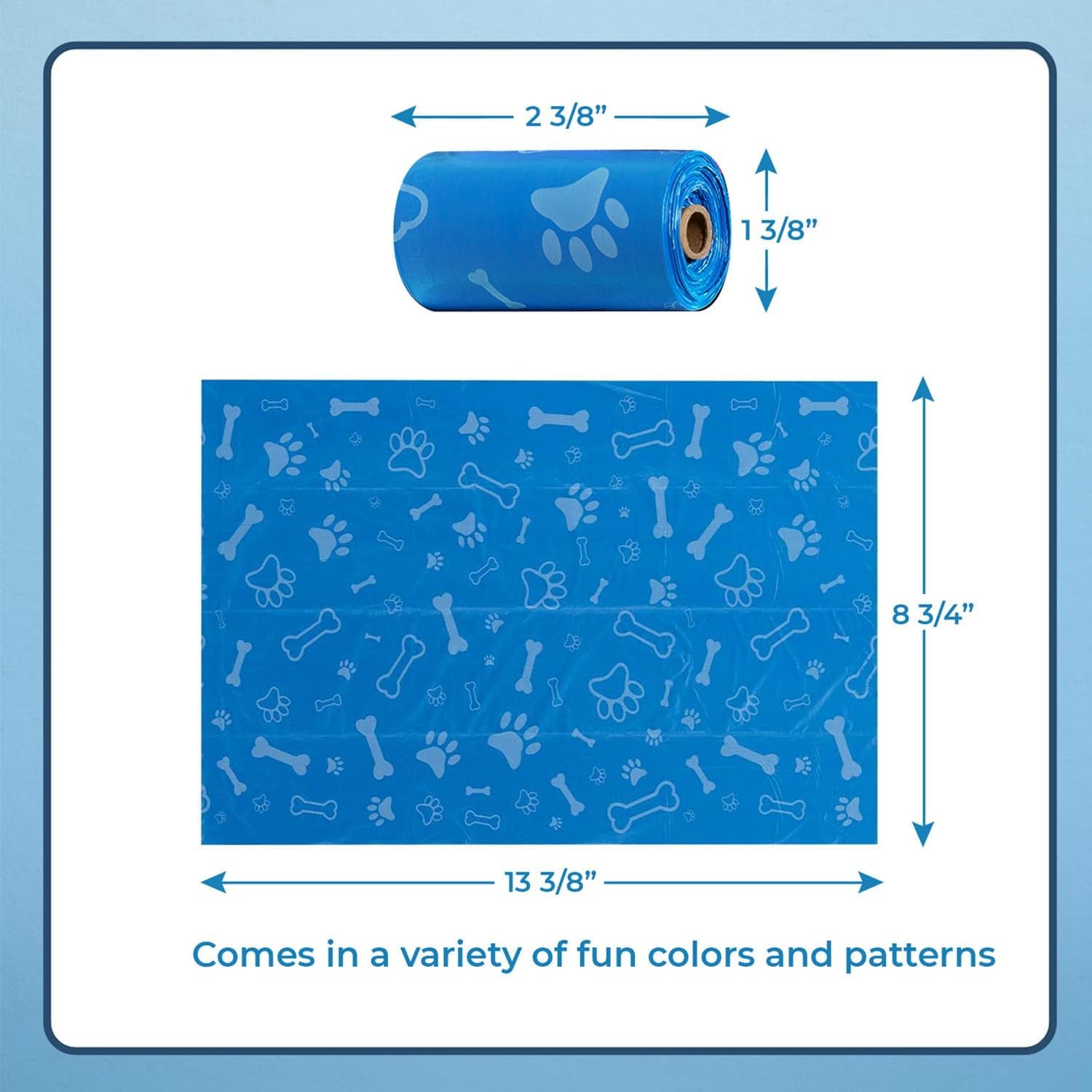 Best Pet Supplies Dog Poop Bags (150 Bags) for Waste Refuse Cleanup, Doggy Roll Replacements for Outdoor Puppy Walking and Travel, Leak Proof and Tear Resistant, Thick Plastic - Gray