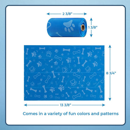 Best Pet Supplies Dog Poop Bags (150 Bags) for Waste Refuse Cleanup, Doggy Roll Replacements for Outdoor Puppy Walking and Travel, Leak Proof and Tear Resistant, Thick Plastic - Gray