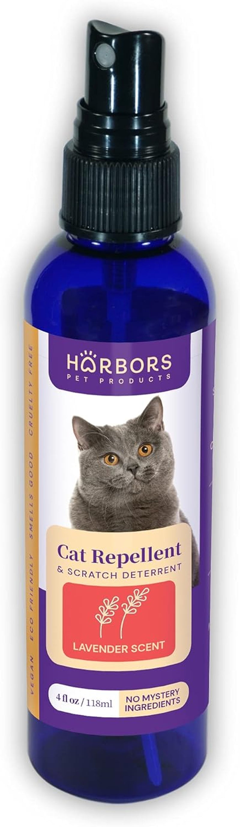 Harbor'S Cat Repellent - Scented | Cat Repellent Spray Indoor - 4 Oz | Cat Training Spray | Cat Repellent for Furniture | Cat Repellent for Plant (Lavender)