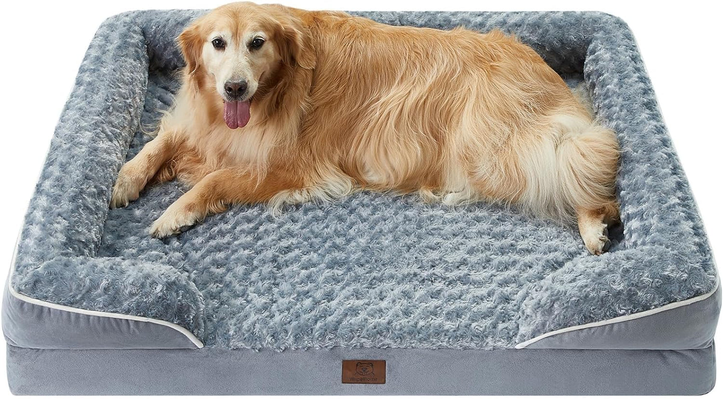 WNPETHOME Orthopedic Dog Bed for Extra Large Dogs - XL Waterproof Dog Bed, Bolster Dog Sofa Be Waterproof Dog Couch for Pet Sleeping, Pet Bed for Large Dogs