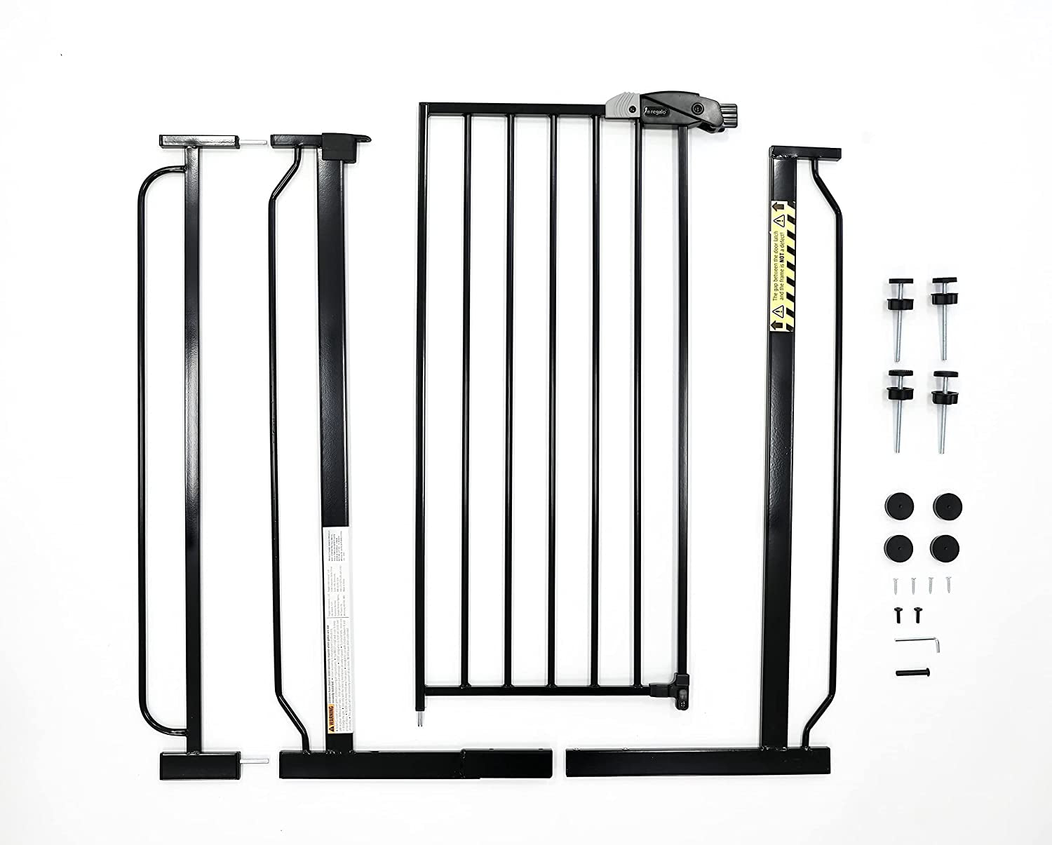 Regalo Easy Step Extra Tall Walk Thru Baby Gate, Bonus Kit, Includes 4-Inch Extension Kit, 1 Pack of Pressure Mount Kit and Wall Mount Kit, Platinum