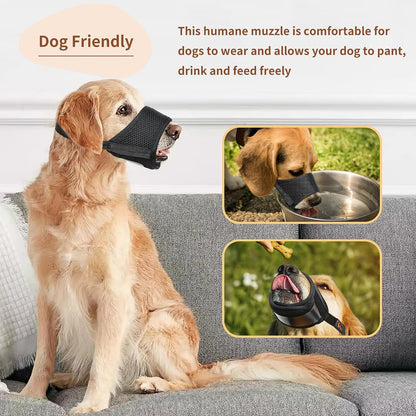 HEELE Dog Muzzle, Pet Muzzle for Small Medium Large Dogs, Air Mesh Breathable Drinkable Nylon Pattern Puppy Muzzle