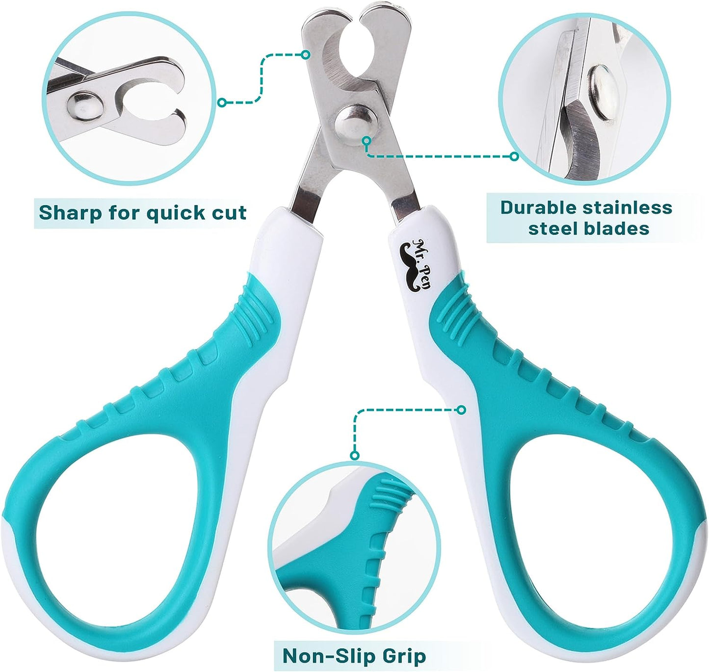 Mr. Pen- Cat Nail Clipper, White & Gray Cat Nail Trimmer, Cat Nail Clippers, Cat Claw Clippers, Cat Clippers for Nails, Pet Nail Clippers, Kitten Nail Clipper, Small Dog Nail Clipper Cat Claw Trimmer