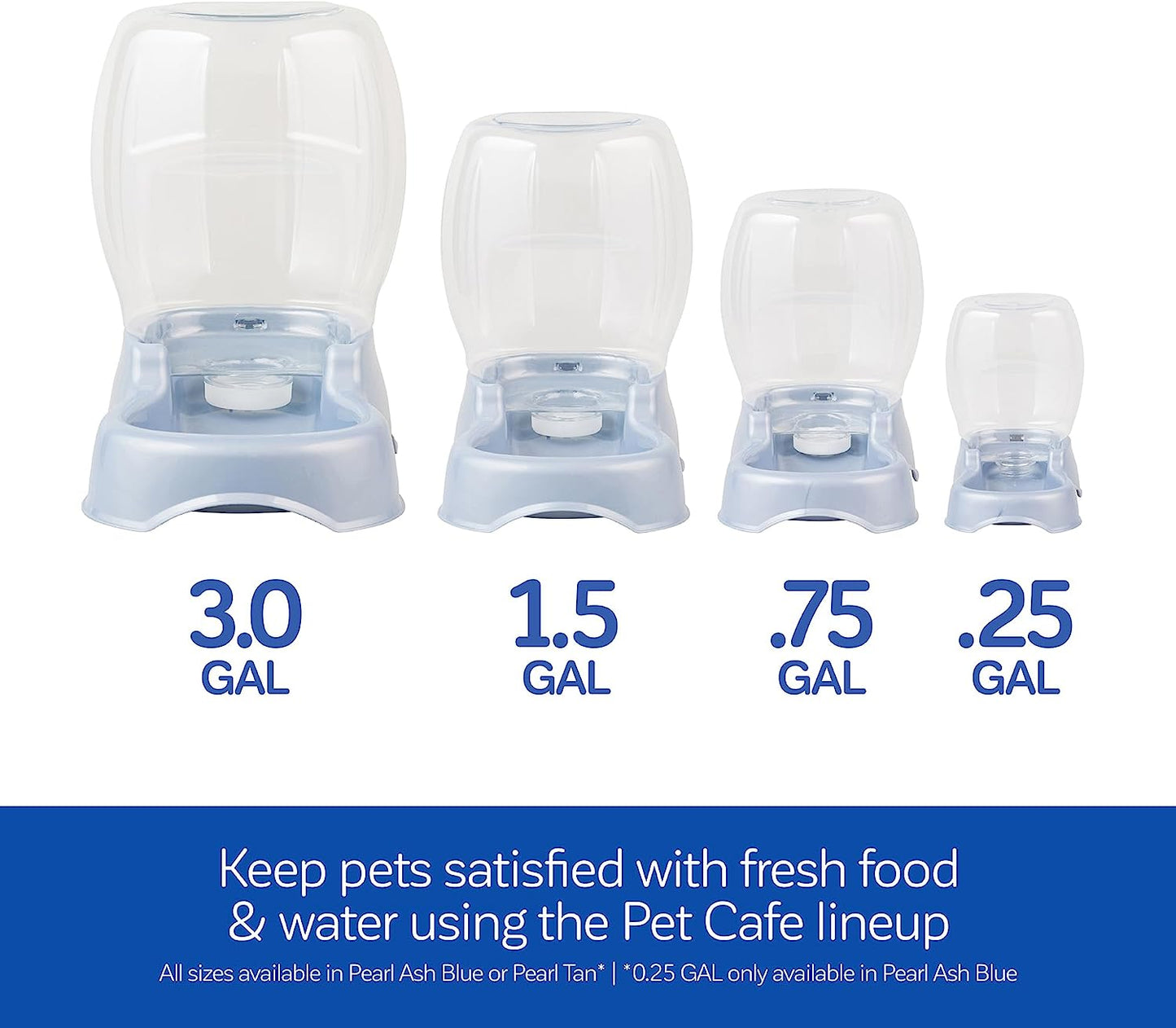 Petmate Pet Cafe Waterer Cat and Dog Water Dispenser 4 Sizes, 3 GAL, Pearl Tan, Made in USA