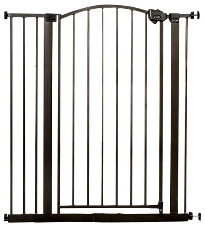 Regalo Home Accents Extra Tall Gate, Includes Two 4-Inch Extension Kit, Extends to 39.5", Includes (Pack of 4) Pressure Mount Kit and 4 Pack Wall Mount Kit, Bronze