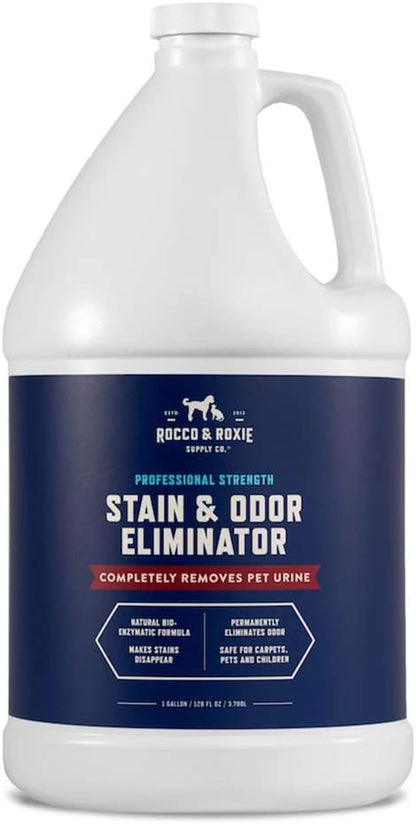 Rocco & Roxie Supply Co. Stain & Odor Eliminator for Strong Odor - Enzyme Pet Odor Eliminator for Home - Carpet Stain Remover for Cats & Dog Pee - Enzymatic Cat Urine Destroyer - Carpet Cleaner Spray