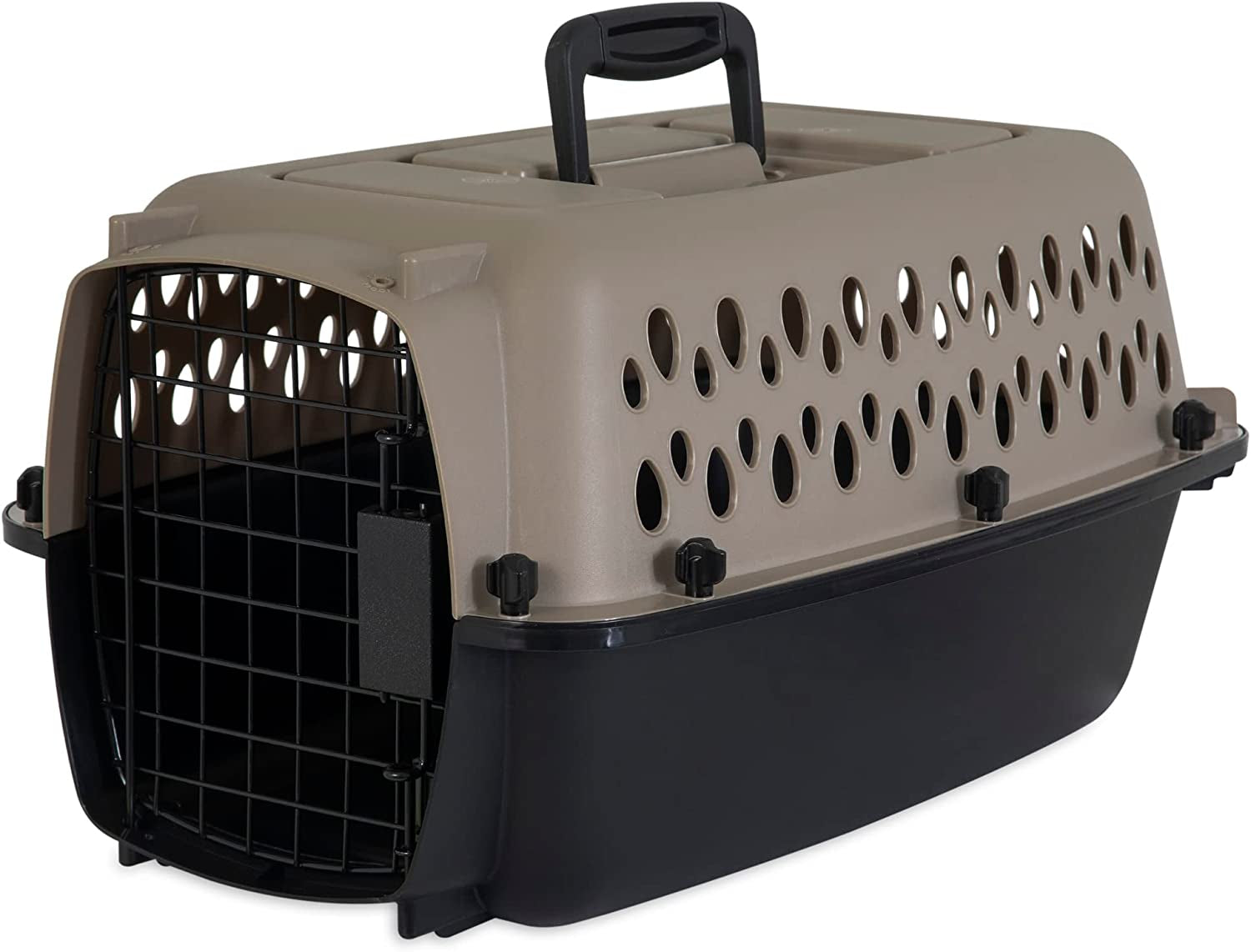 Petmate Vari Dog Kennel 19", Taupe & Black, Portable Dog Crate for Pets up to 10Lbs, Made in USA