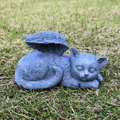 Angel Cat Memorial Stones Statue Sleeping Ornament for Kitten Passing Away Bereavement Pet Loss Sympathy Memory Gifts Remembrance