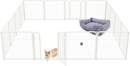 FXW Homeplus Dog Playpen Designed for Indoor Use, 24" Height for Puppy and Small Dogs, White│Patented