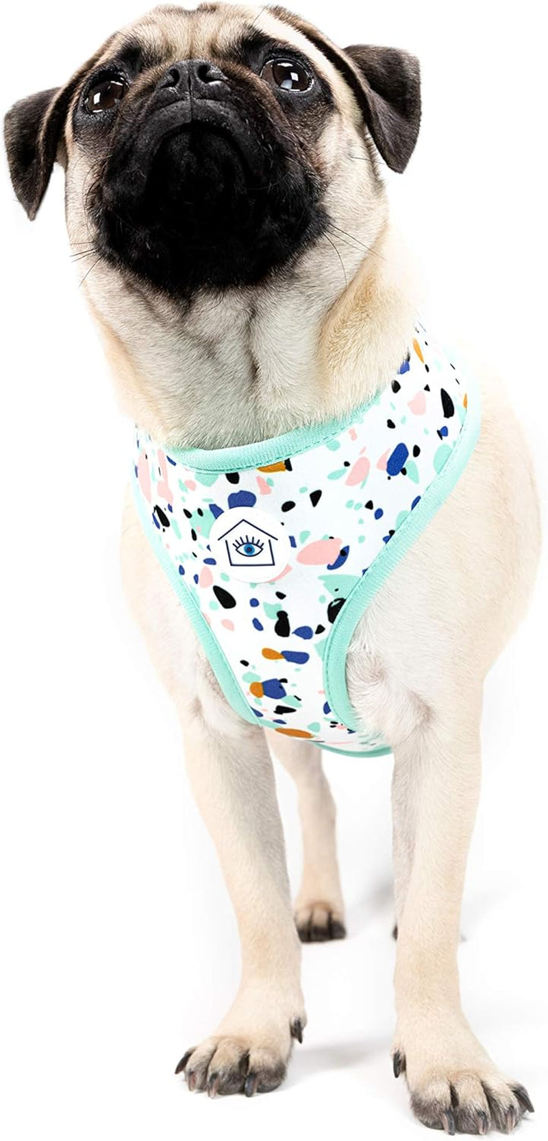 Now House for Pets by Jonathan Adler Terrazzo Reversible Harness, Medium | Stylish, Fashionable, and Functional Way to Keep Your Dog Looking Great | Cute and Adorable Dog Accessories for Pets