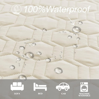 Waterproof and Anti-Slip Dog Bed Cover and Pet Blanket Sofa Pet Bed Mat ，Car Incontinence Mattress Protectors Furniture Couch Cover for Most Cats Dogs, Pets （82X82- Ivory）