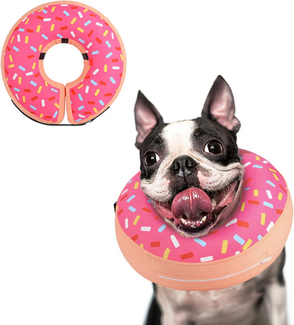 Supet Inflatable Dog Cone Collar for after Surgery Donut, Soft Dog Cones for Small Medium Large Dogs Pets, E Collar Dog Neck Donut Collar Alternative after Surgery