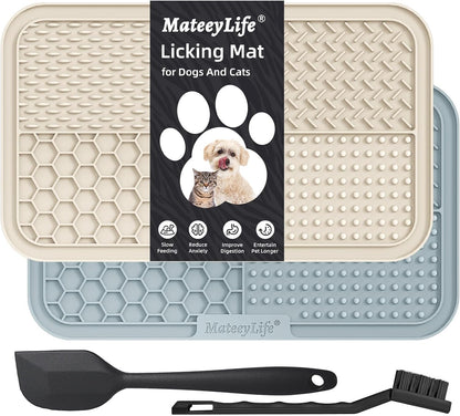 Mateeylife Licking Mat for Dogs and Cats, Premium Lick Mats with Suction Cups for Dog Anxiety Relief, Cat Lick Pad for Boredom Reducer, Dog Treat Mat Perfect for Bathing Grooming Etc.