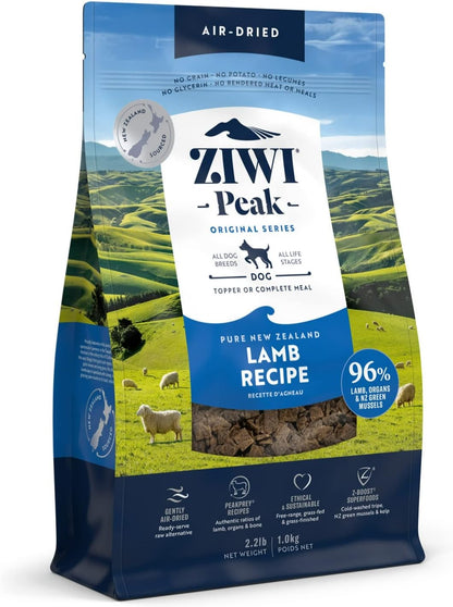 ZIWI Peak Air-Dried Dog Food – All Natural, High Protein, Grain Free and Limited Ingredient with Superfoods (Lamb, 2.2 Lb)