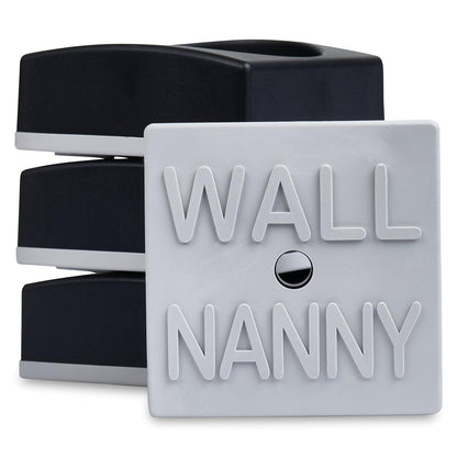 Wall Nanny Mini (4 Pack - Made in USA) Smallest Low-Profile Wall Protector for Baby Gates - Perfect in Doorways - Best Saver Cups Guard Pad Trim & Paint for Child Dog Pet Pressure Gate (Black)