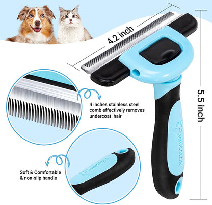 MIU COLOR Pet Grooming Brush, Deshedding Tool for Dogs & Cats, Effectively Reduces Shedding by up to 95% for Short Medium and Long Pet Hair，Apple Green