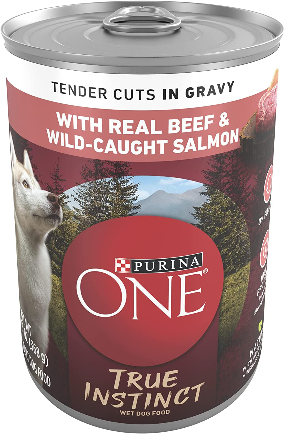 Purina ONE High Protein Wet Dog Food True Instinct Tender Cuts in Dog Food Gravy with Real Beef and Bison - (Pack of 12) 13 Oz. Cans