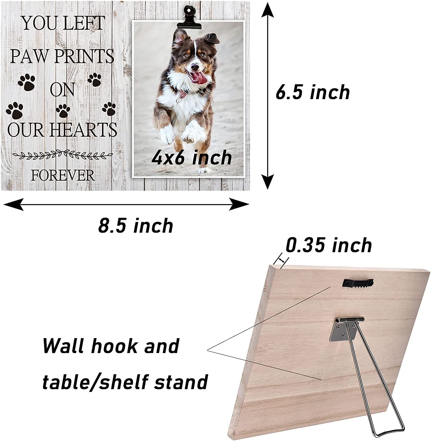 Pet Memorial Picture Frame Loss of Dog Gifts 4X6 Inch Dog Picture Frame