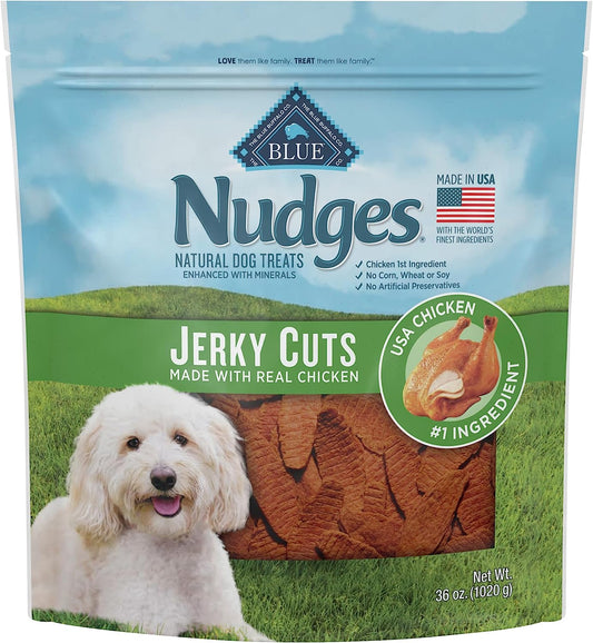 Blue Buffalo Nudges Jerky Cuts Natural Dog Treats, Chicken, 36Oz