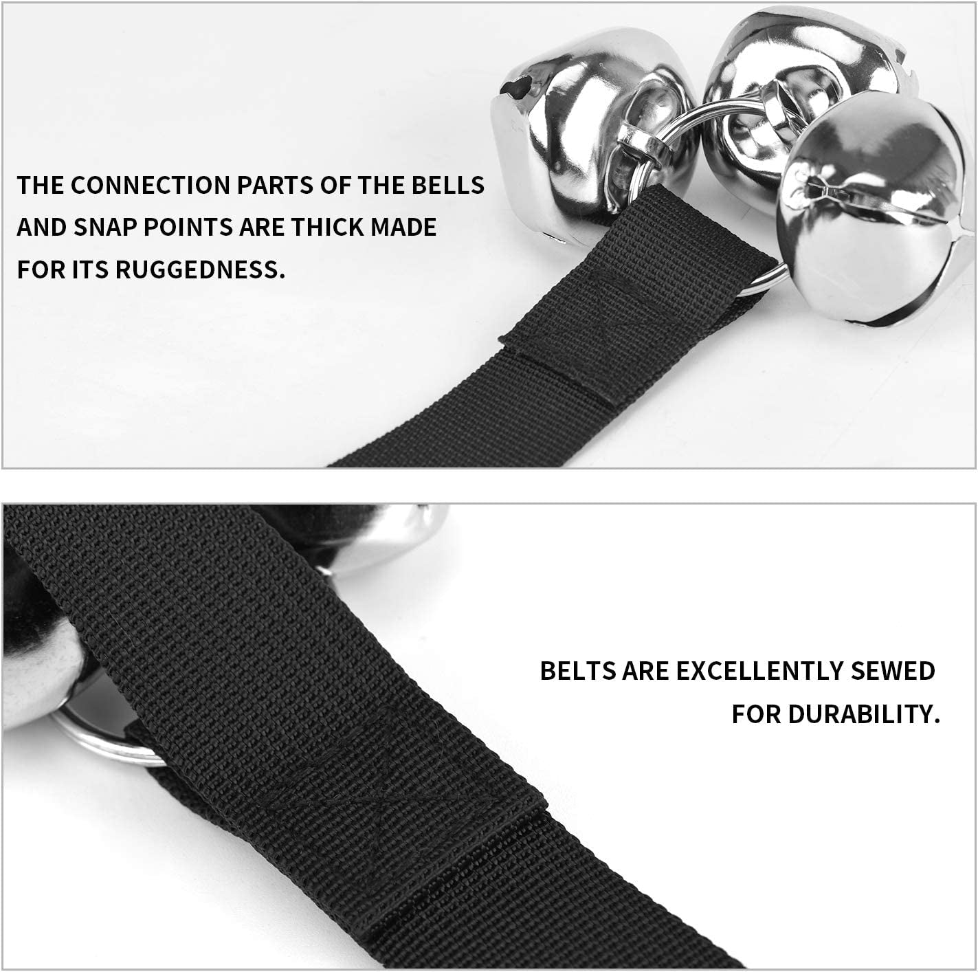 [Upgraded] Puppy Bells Dog Doorbells for Door Knob/Potty Training/Go Outside-Dog Bells for Puppies Dogs Doggy Doggie Pooch Pup Pet Hound Mutt Cat for Dog Lovers + Dog Training Clicker with Wrist Strap