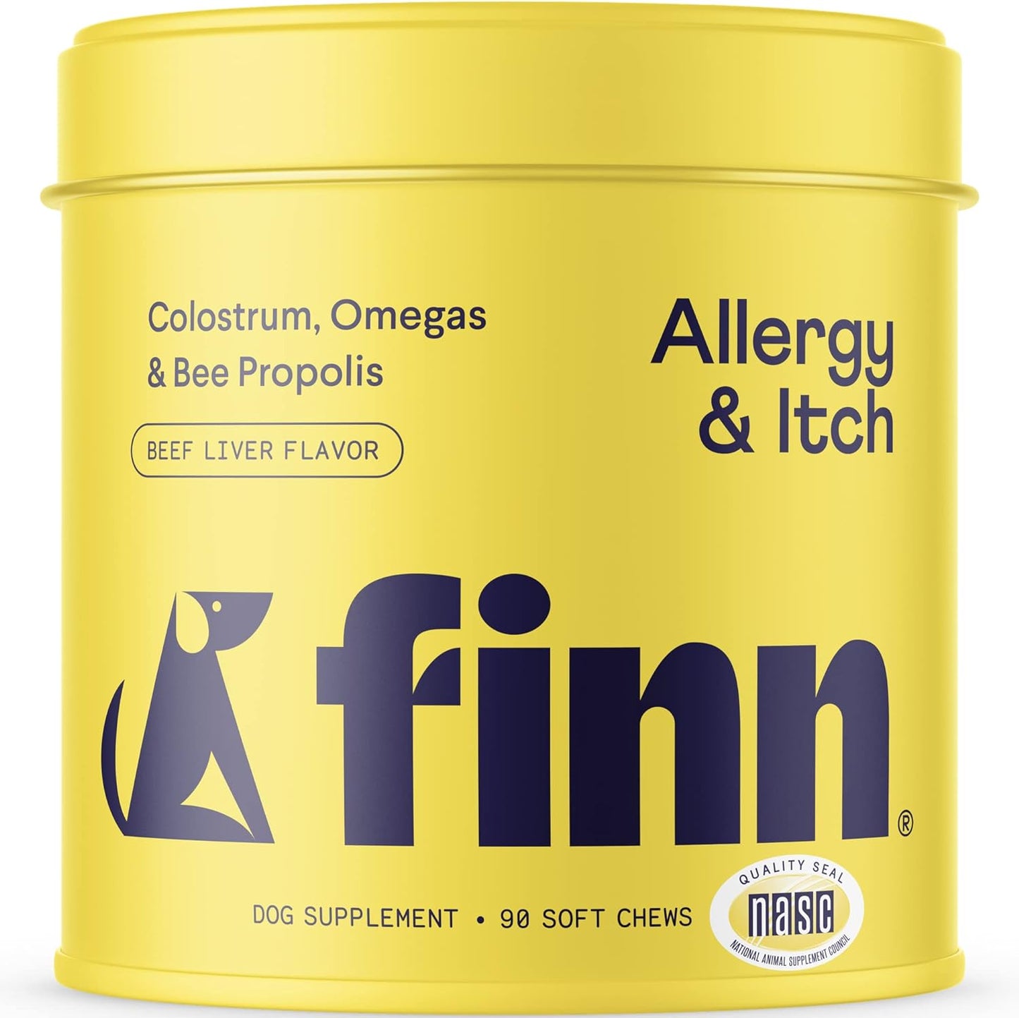 Finn Allergy & Itch for Dogs | Allergy, Itchy Skin & Immune Support W/Bee Propolis + Probiotics | 90 Soft Chews