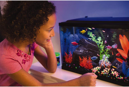 GloFish Plant Aquarium Décor, Purple and Pink Medium, Fluorescent Under Blue LED Light