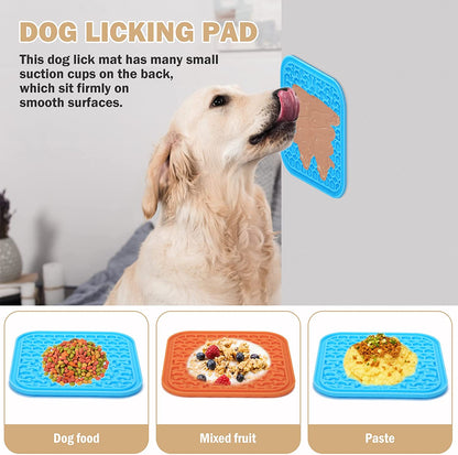 3 Pack Lick Mat for Dogs and Cats, Dog Slow Feeder Bowl Mat for Bathing Grooming Nailing Trimming, Food-Grade, Non-Toxic Dog Feeding Mat, Licking Pad for Dogs Cats