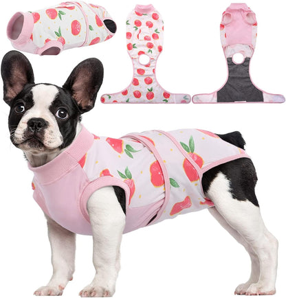 Kuoser Recovery Suit for Dogs Cats after Surgery, Professional Pet Recovery Shirt Dog Abdominal Wounds Bandages, Substitute E-Collar & Cone,Prevent Licking Dog Onesies Pet Surgery Recovery Suit