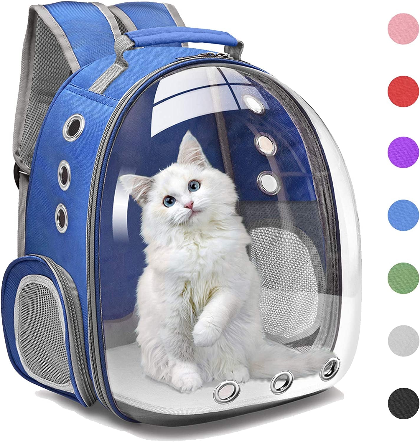 Henkelion Cat Backpack Carrier Bubble Carrying Bag, Small Dog Backpack Carrier for Small Medium Dogs Cats, Space Capsule Pet Carrier Dog Hiking Backpack, Airline Approved Travel Carrier - Navy Blue