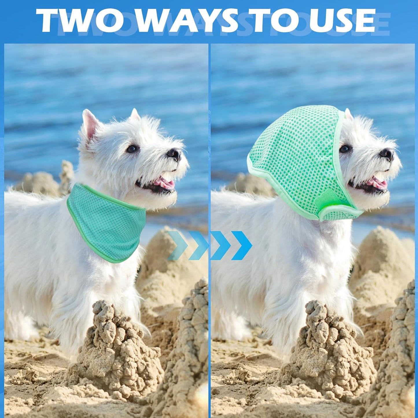 EXPAWLORER Dog Cooling Bandana - 2 Pack Instant Chill Out Cooling Dog Bandanas, Adjustable Cooling Kerchief for Small Medium Large Dogs for Hot Summer, Ice Scarf Avoid Sunstroke, Pink Medium